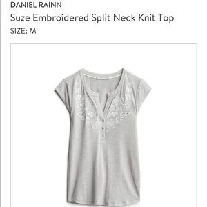 NWT Daniel Rainn Suze Embroidered Knit Top